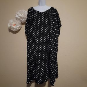 3X Black and White Polka Dot Dress